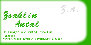 zsaklin antal business card